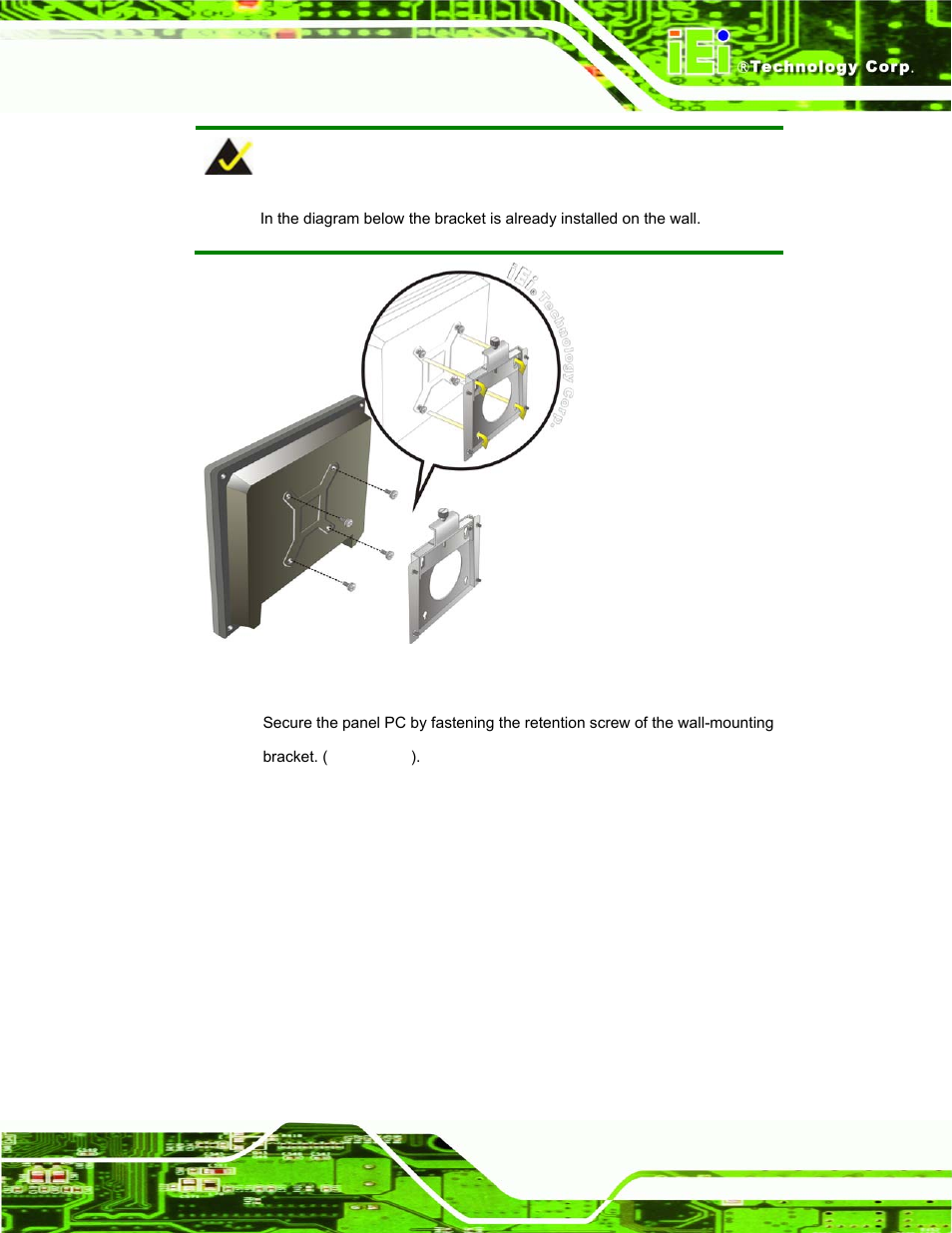 Figure 2-11: chassis support screws | IEI Integration AFL-W10A-N270 v1.00 User Manual | Page 39 / 113