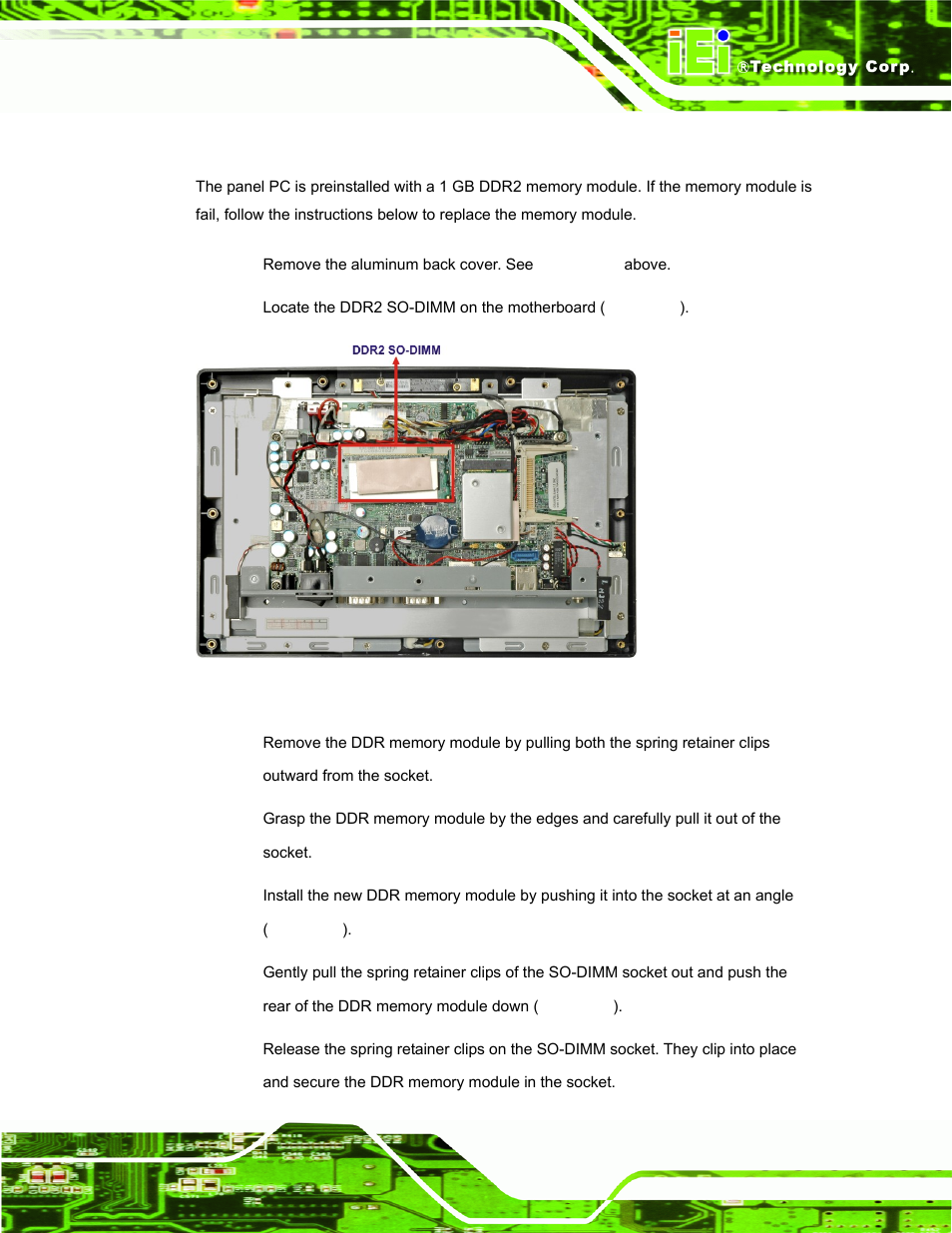 4 memory module replacement, Emory, Odule | Eplacement, Figure 3-4:afl-w10a-n270 so-dimm socket location | IEI Integration AFL-W10A-N270 v2.13 User Manual | Page 55 / 143