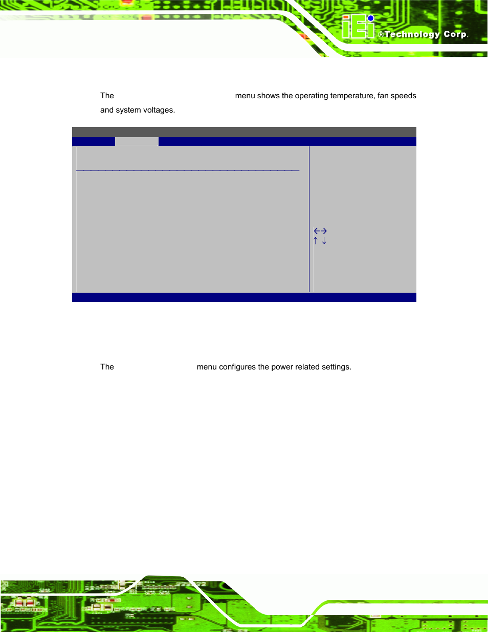 4 hardware health configuration, 5 power configuration | IEI Integration AFL-W10A-N270 v3.20 User Manual | Page 73 / 177