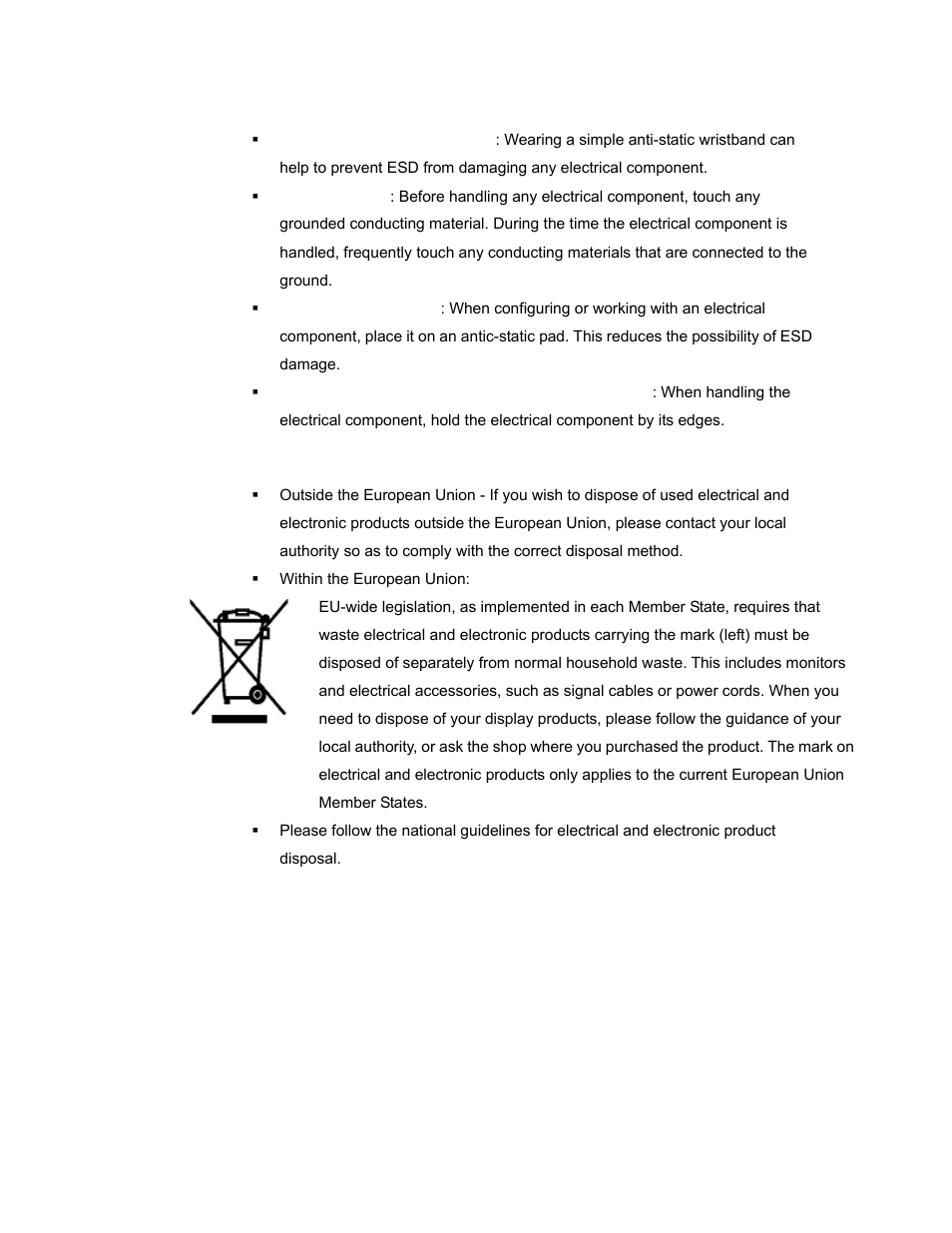 B.1.5 product disposal | IEI Integration AFL-08AH-N270 User Manual | Page 104 / 115