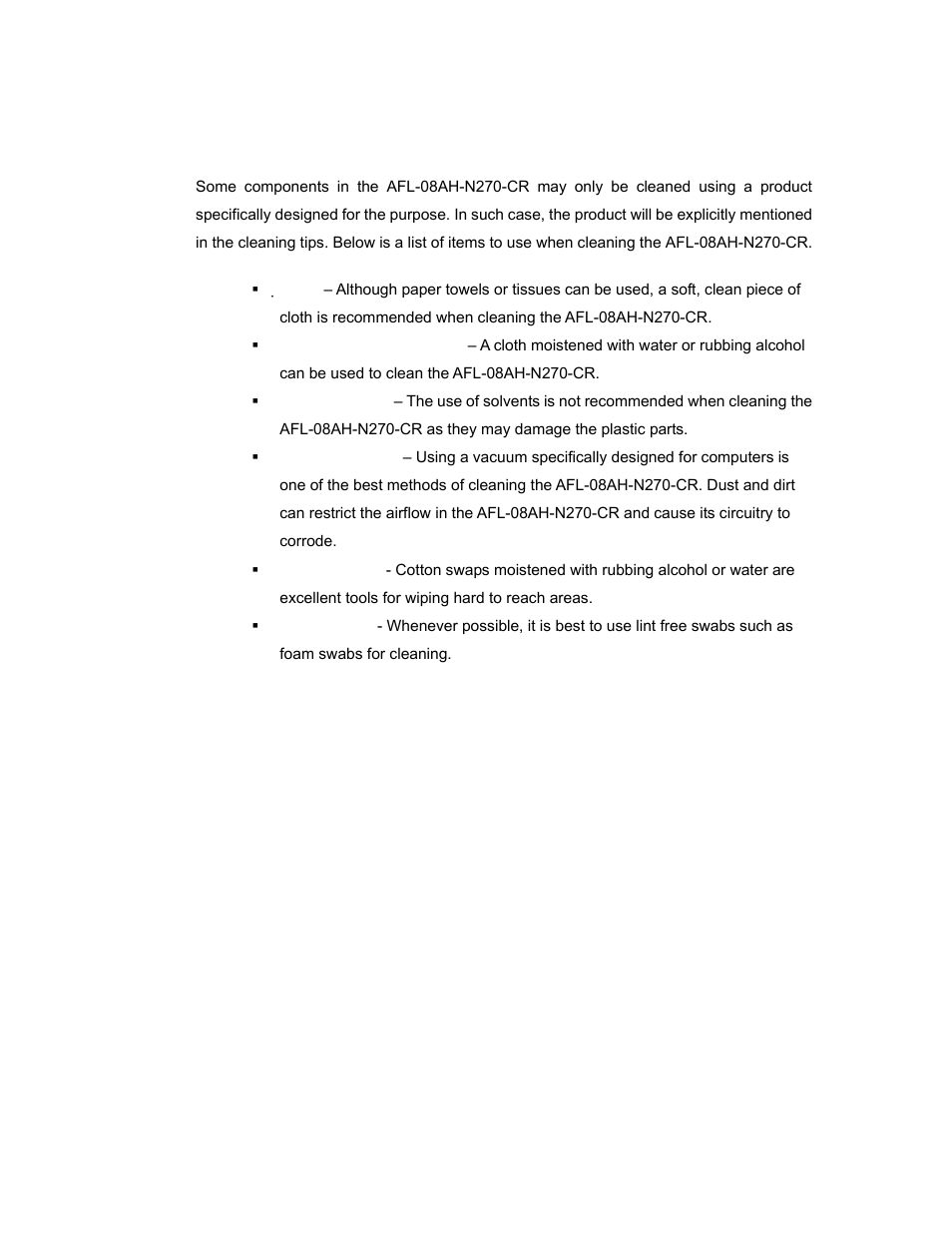 B.2.2 cleaning tools | IEI Integration AFL-08AH-N270 User Manual | Page 106 / 115