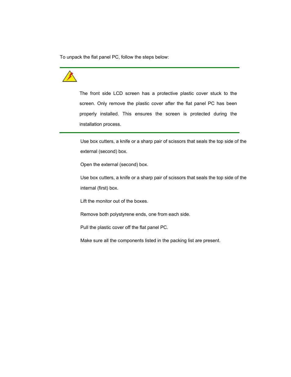 1 unpacking, Npacking | IEI Integration AFL-08AH-N270 User Manual | Page 33 / 115