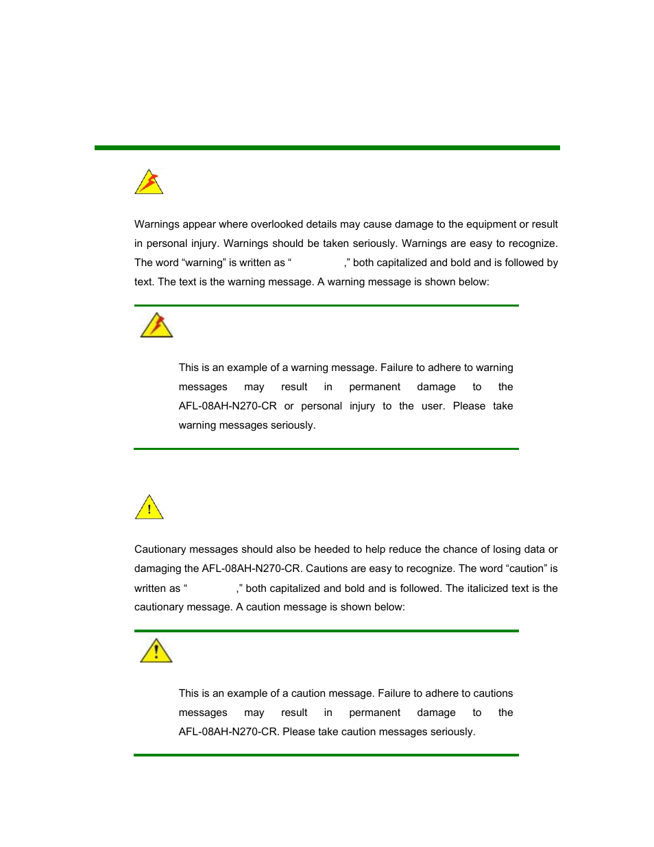 Manual conventions | IEI Integration AFL-08AH-N270 User Manual | Page 4 / 115