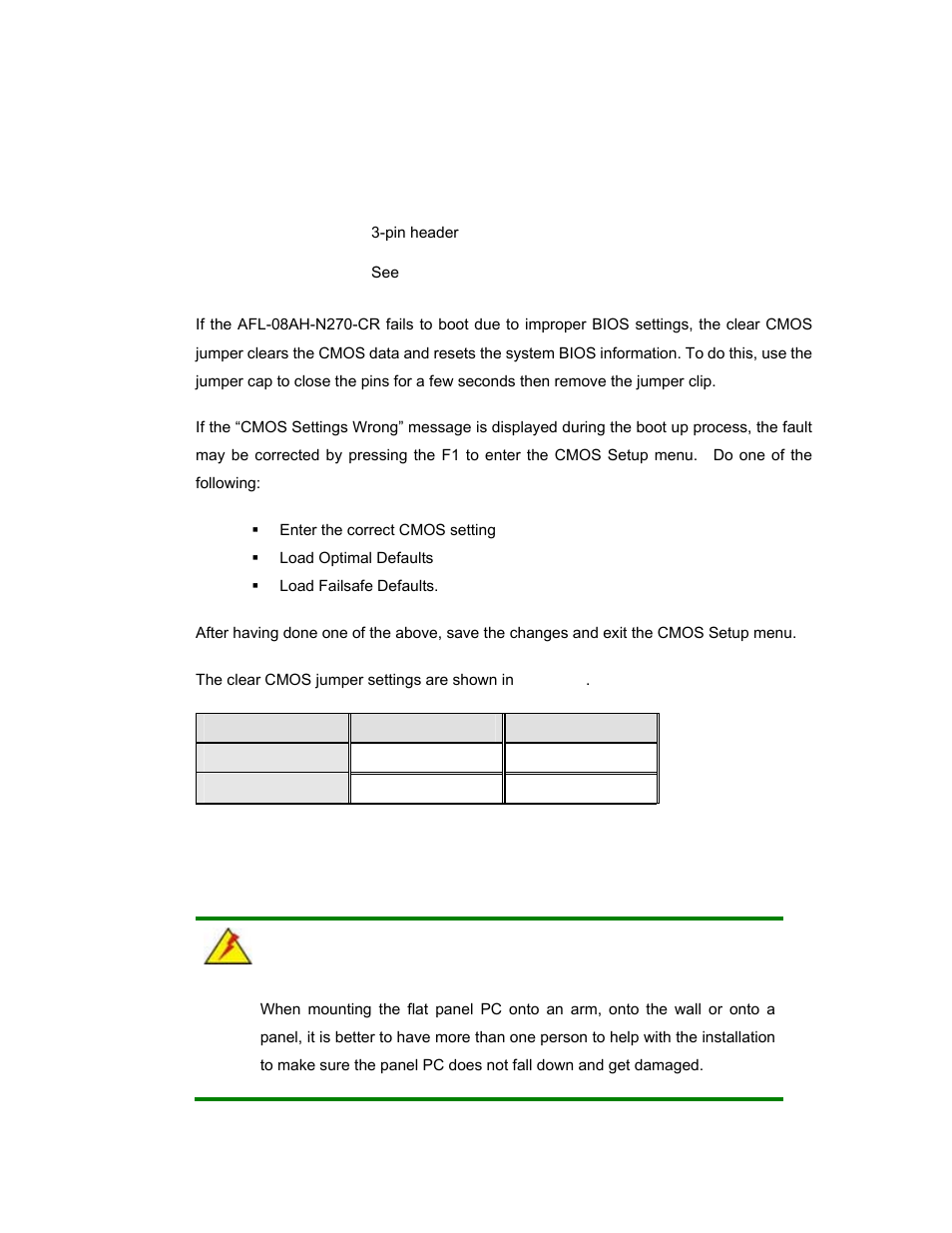 2 clear cmos jumper, 7 mounting the system, Ounting the | Ystem | IEI Integration AFL-08AH-N270 User Manual | Page 40 / 115