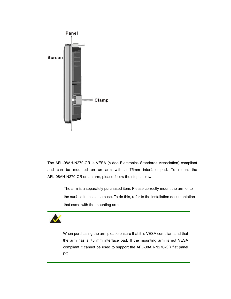 3 arm mounting | IEI Integration AFL-08AH-N270 User Manual | Page 45 / 115