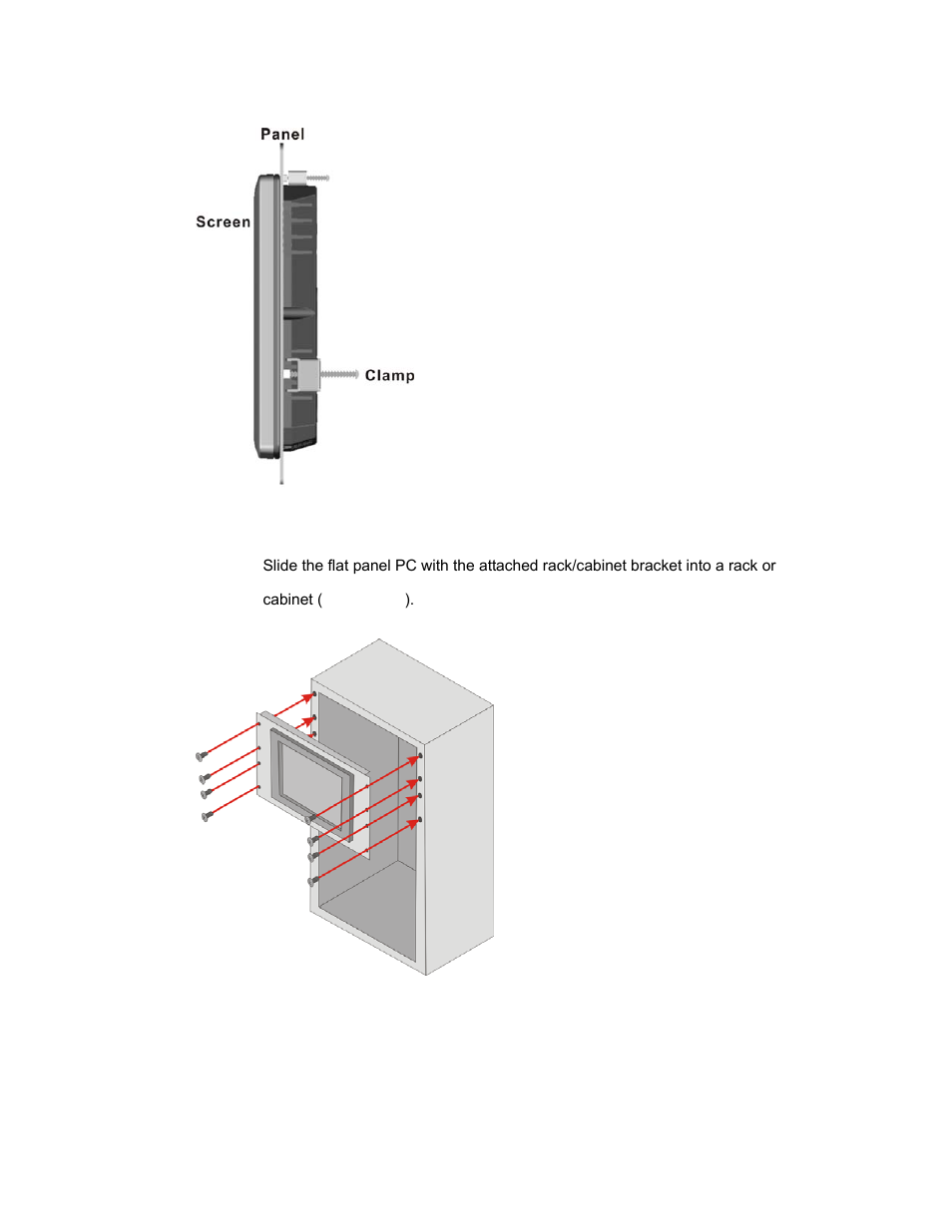 Figure 4-10: secure the rack/cabinet bracket, Figure 4-11: install into a rack/cabinet | IEI Integration AFL-08AH-N270 User Manual | Page 48 / 115