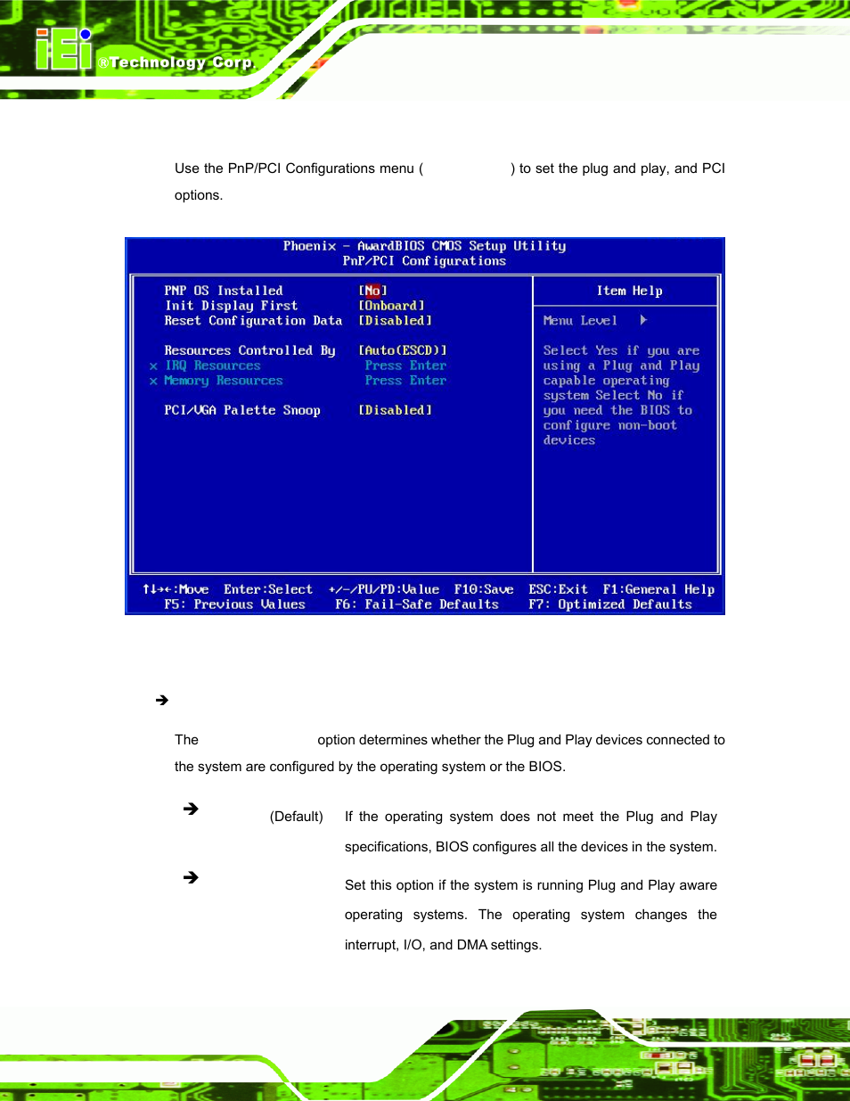 7 pnp/pci configurations, P/pci c, Onfigurations | IEI Integration AFL-07A 08AH 10A 12A-LX Series User Manual | Page 102 / 131