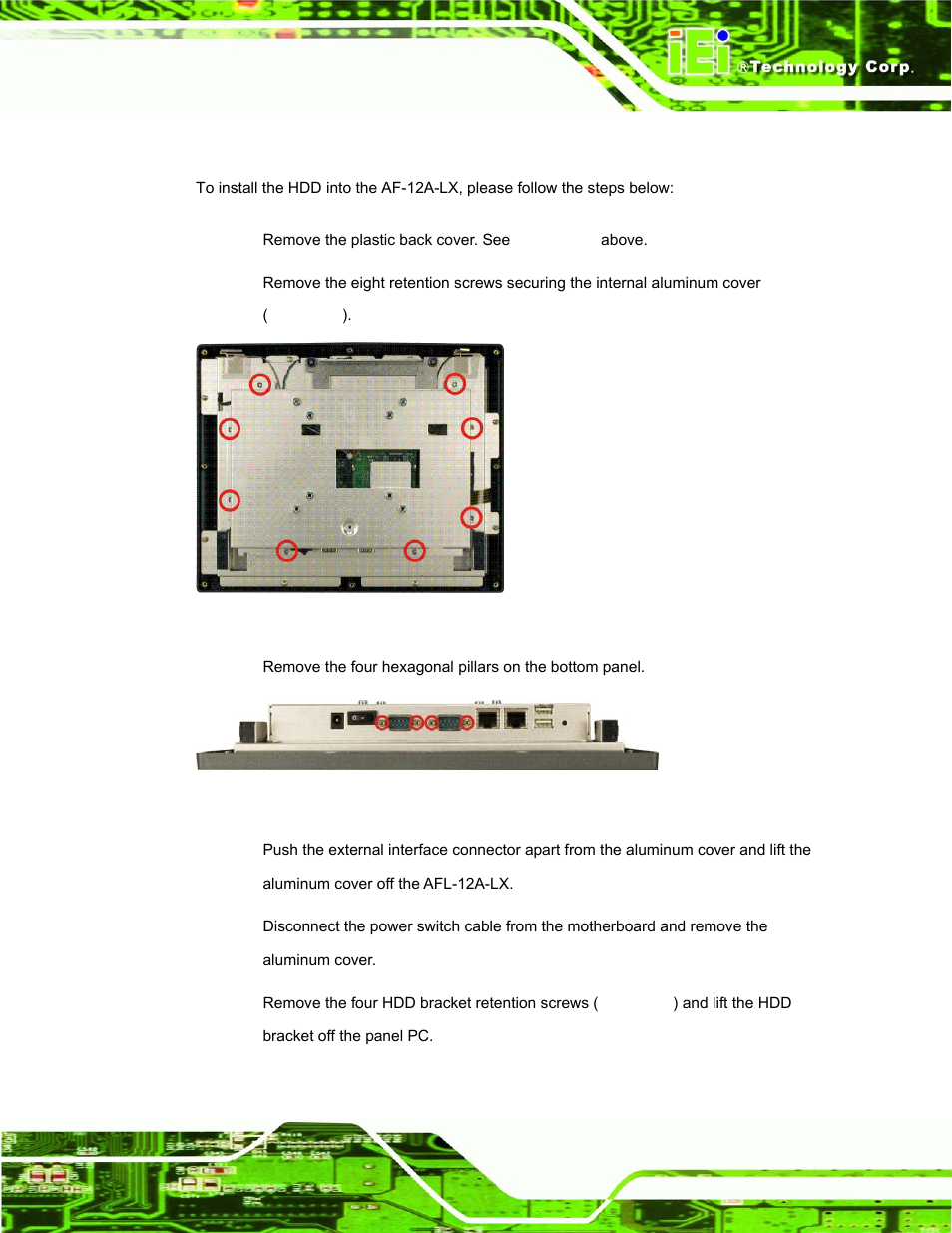6 hdd installation (af-12a-lx only), 6 hdd i, Nstallation | Af-12a-lx o | IEI Integration AFL-07A 08AH 10A 12A-LX Series User Manual | Page 45 / 131