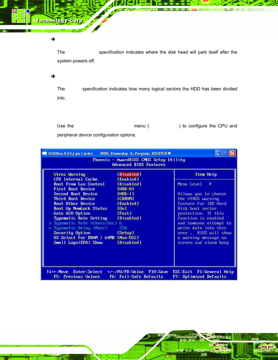 3 advanced bios features, Dvanced, Bios f | Eatures | IEI Integration AFL-07A 08AH 10A 12A-LX Series User Manual | Page 84 / 131