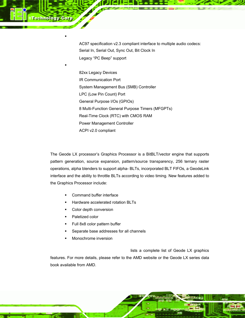 4 graphics support, Raphics, Upport | IEI Integration AFL-LX-Series v2.01 User Manual | Page 30 / 122