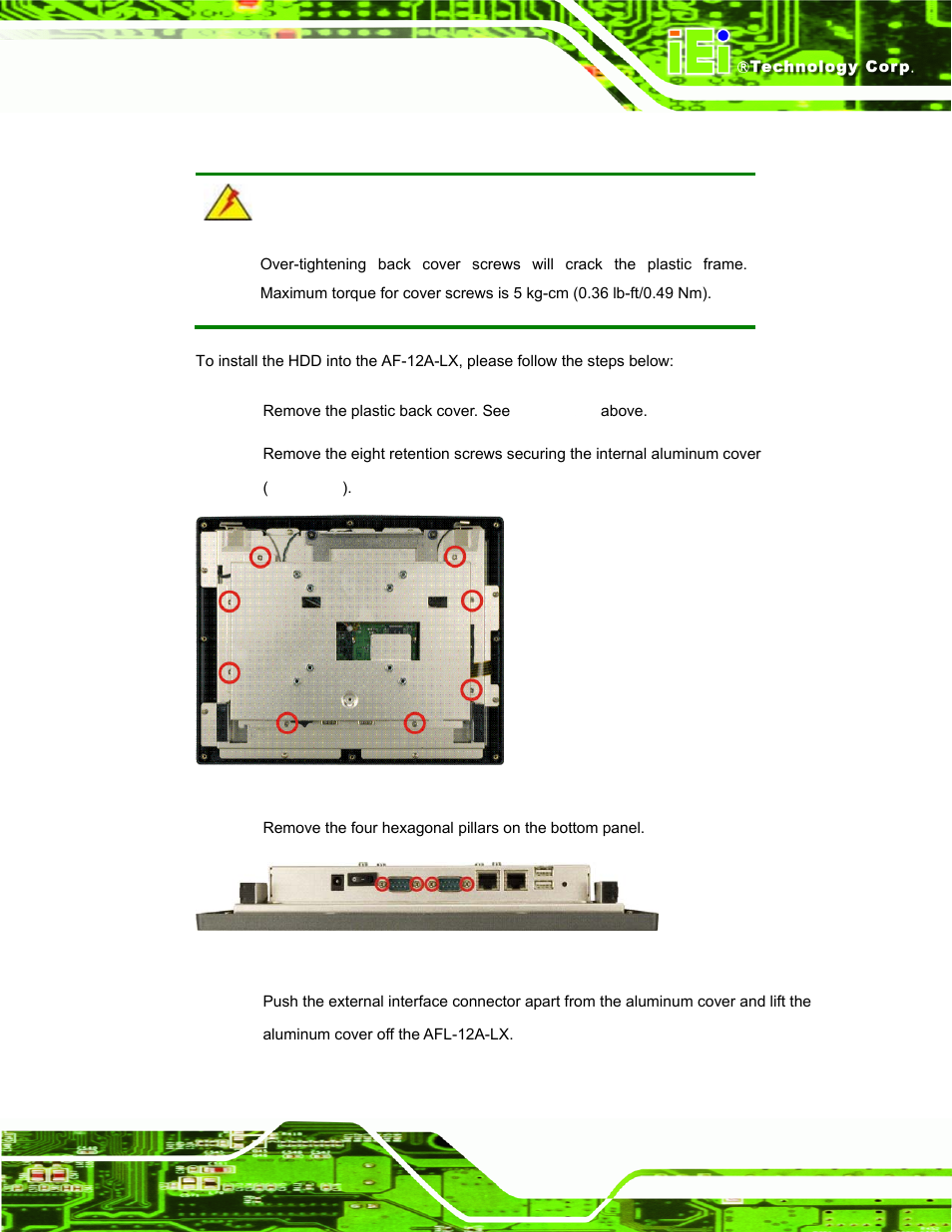 6 hdd installation (af-12a-lx only), Nstallation, Af-12a-lx | IEI Integration AFL-LX-Series v2.01 User Manual | Page 41 / 122
