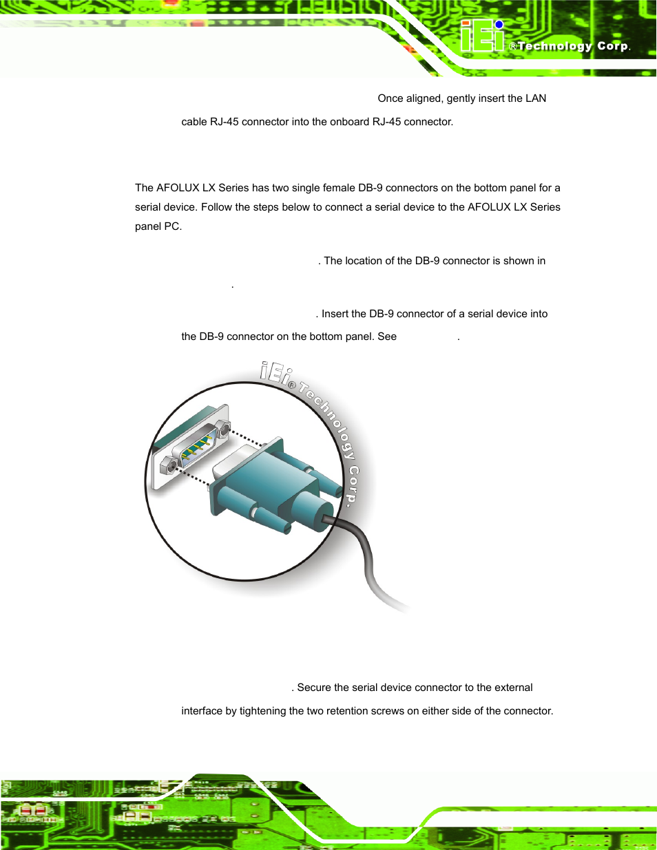 2 serial device connection, Figure 3-24: serial device connector | IEI Integration AFL-LX-Series v2.01 User Manual | Page 55 / 122