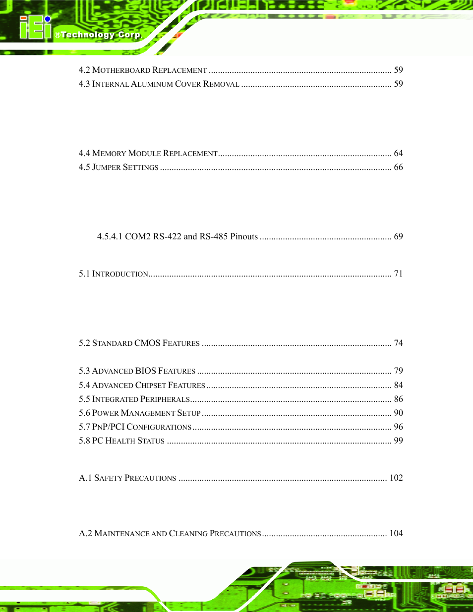 IEI Integration AFL-LX-Series v2.01 User Manual | Page 6 / 122