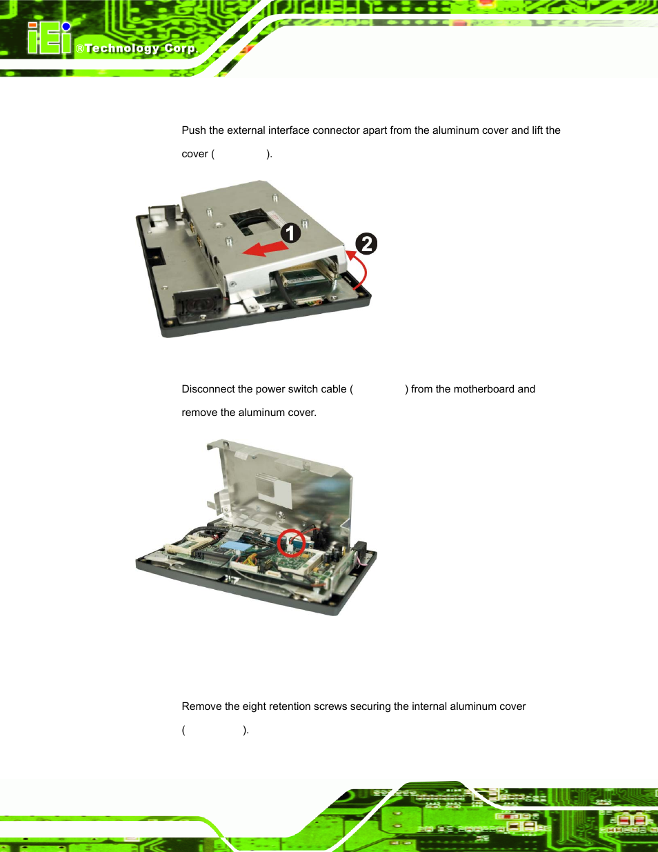 3 afl-10a-lx internal aluminum cover removal, Figure 4-5: wireless module cables, Figure 4-6: the internal aluminum cover removal | Figure 4-7: power switch cable | IEI Integration AFL-LX-Series v2.01 User Manual | Page 62 / 122