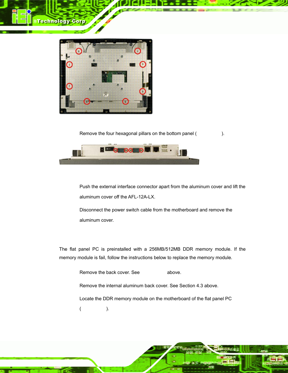 4 memory module replacement, Emory, Odule | Eplacement | IEI Integration AFL-LX-Series v2.01 User Manual | Page 64 / 122