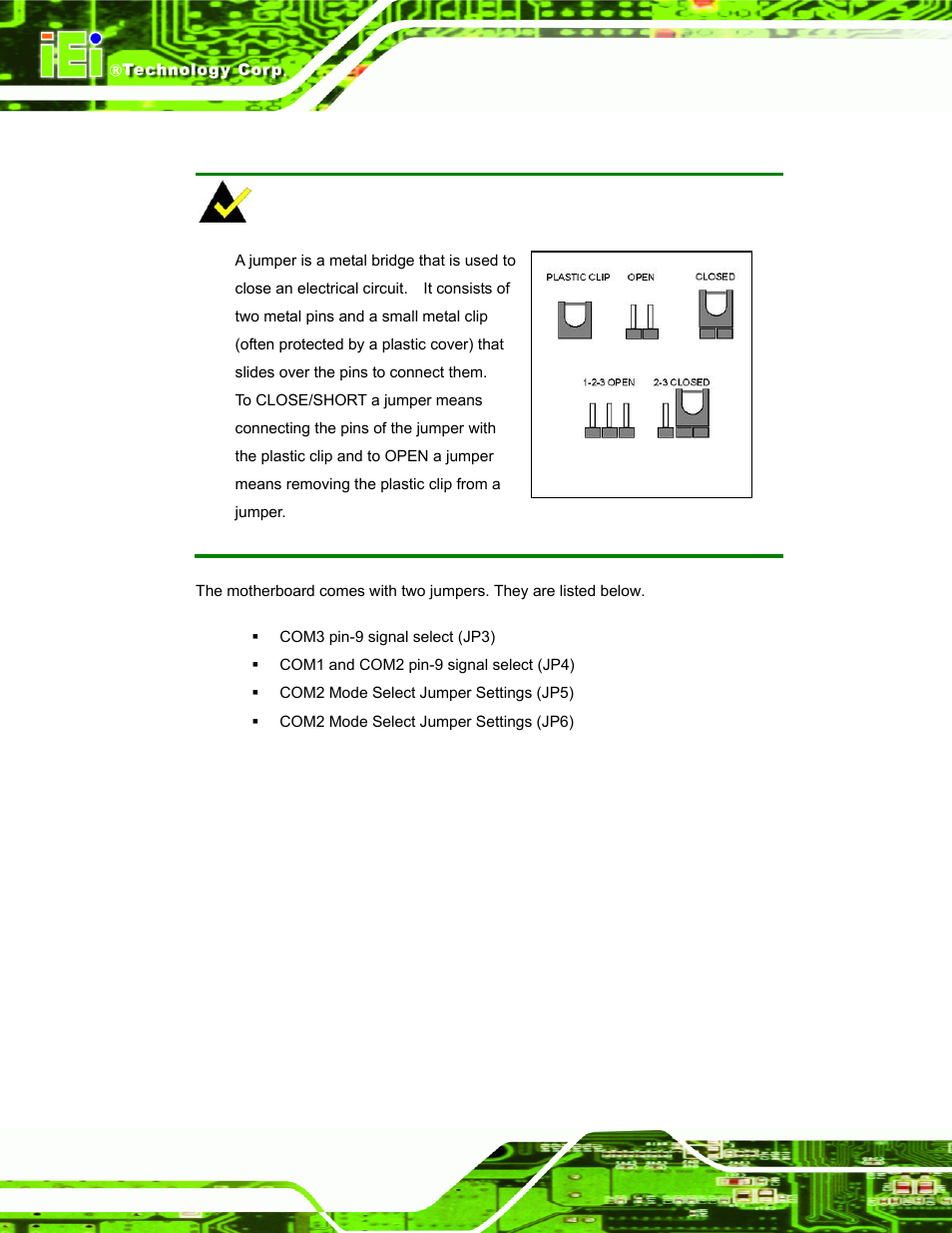 5 jumper settings, Umper, Ettings | IEI Integration AFL-LX-Series v2.01 User Manual | Page 66 / 122
