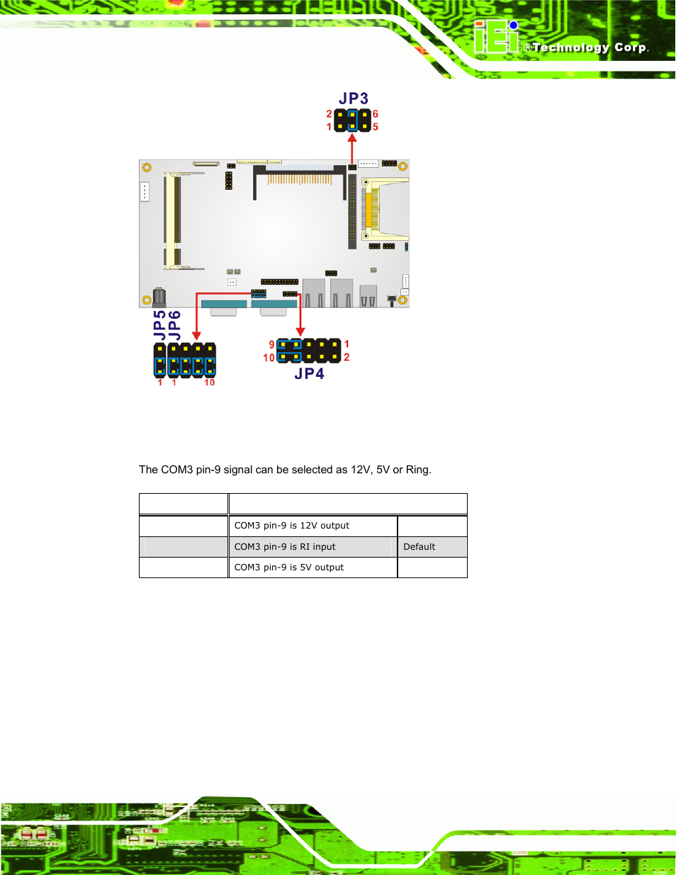 1 jp3: com3 pin-9 signal select jumper settings, Figure 4-14: jumper locations, Afolux lx series flat panel pc page 67 | IEI Integration AFL-LX-Series v2.01 User Manual | Page 67 / 122
