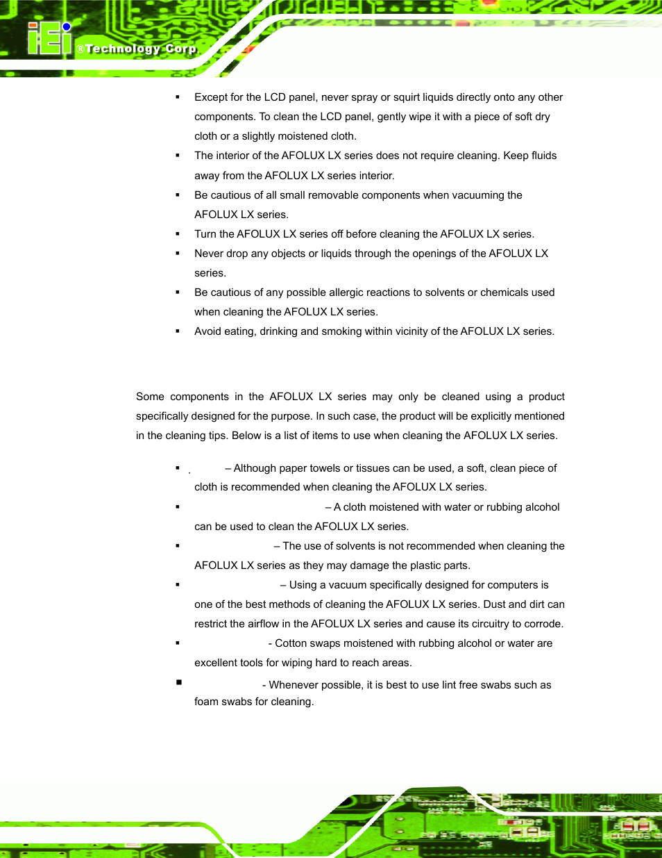 A.2.2 cleaning tools | IEI Integration AFL-LX-Series v2.10 User Manual | Page 104 / 121