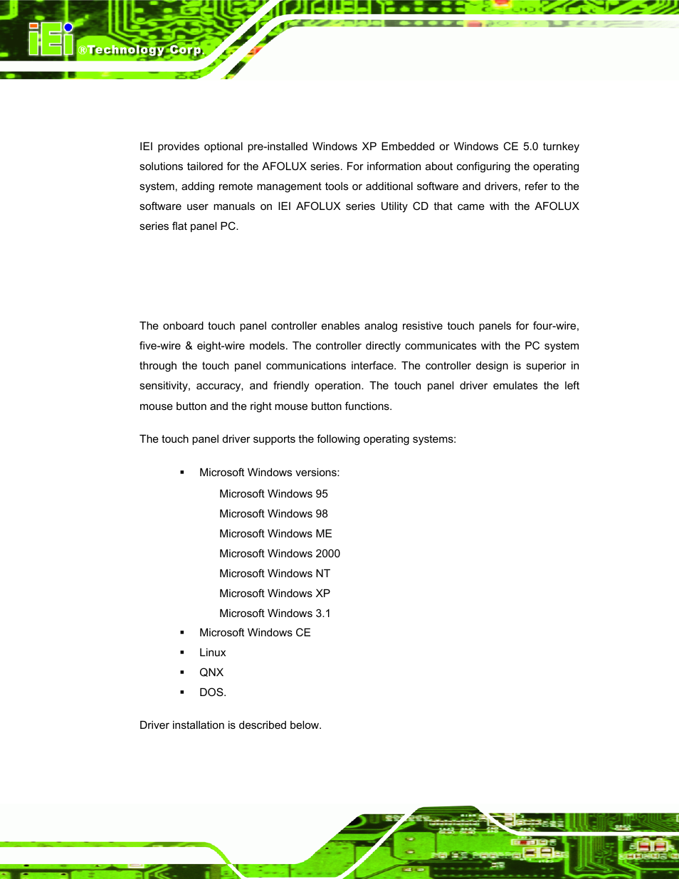 C.1 remote management tool, C.2 touch panel driver, C.2.1 introduction | Emote, Anagement, Ouch, Anel, River | IEI Integration AFL-LX-Series v2.10 User Manual | Page 110 / 121