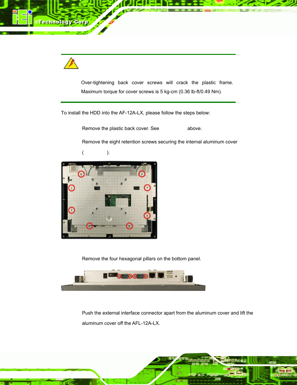 6 hdd installation (af-12a-lx only), Nstallation, Af-12a-lx | IEI Integration AFL-LX-Series v2.10 User Manual | Page 40 / 121