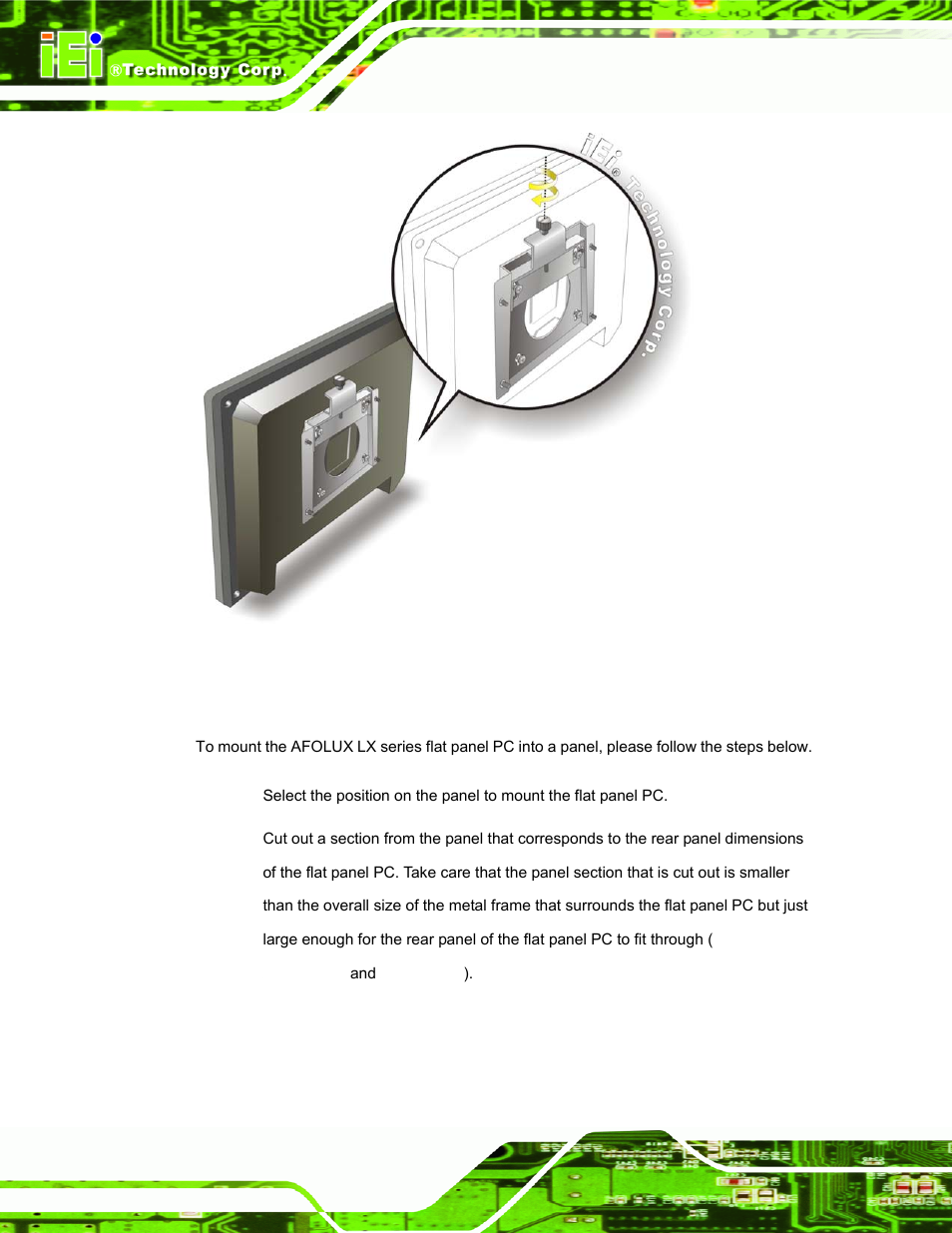 2 panel mounting, Figure 3-12: secure the panel pc | IEI Integration AFL-LX-Series v2.10 User Manual | Page 46 / 121