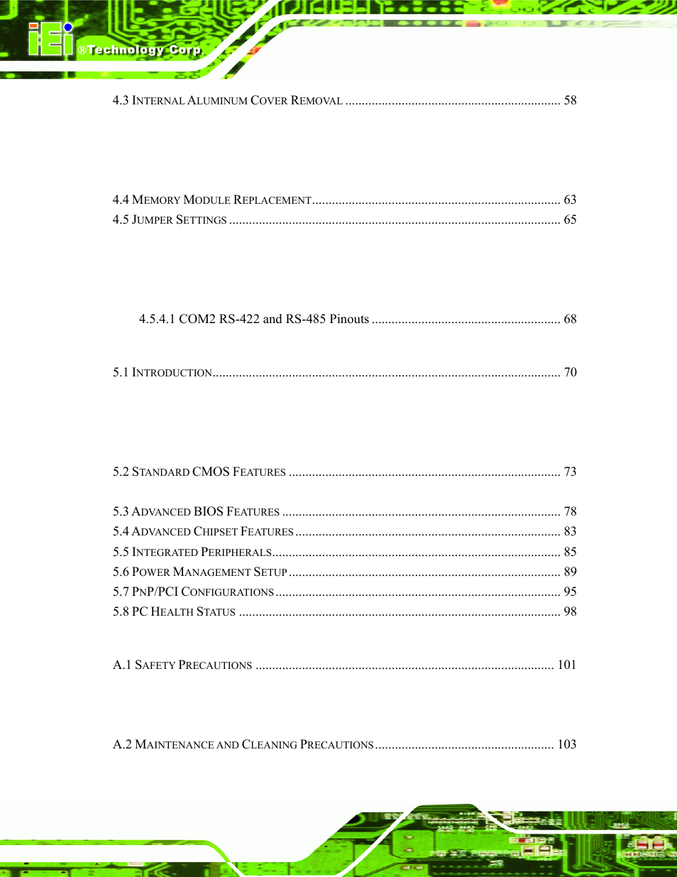 IEI Integration AFL-LX-Series v2.10 User Manual | Page 6 / 121