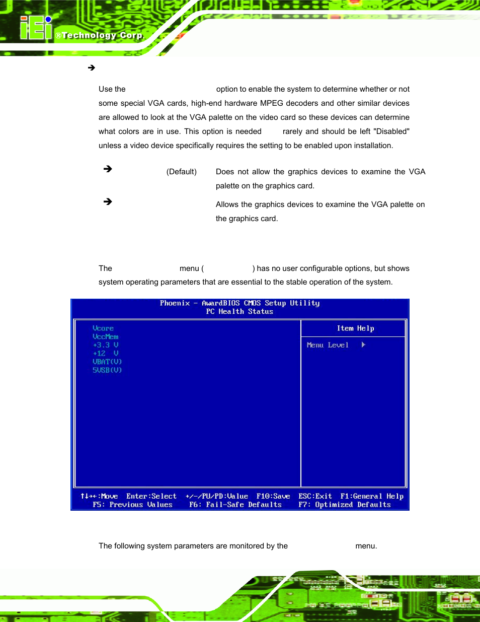 8 pc health status, Ealth, Tatus | Menu, Bios menu 6, To set the bios powe | IEI Integration AFL-LX-Series v2.10 User Manual | Page 98 / 121