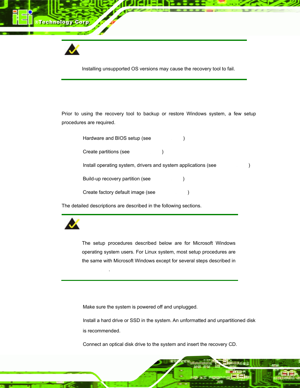 B.2 setup procedure for windows, B.2.1 hardware and bios setup | IEI Integration AFL-F08A v2.10 User Manual | Page 104 / 143