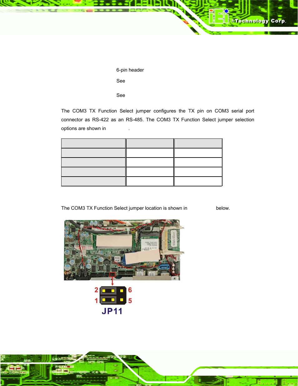 7 com3 tx function select jumper | IEI Integration AFL-F08A v2.10 User Manual | Page 37 / 143