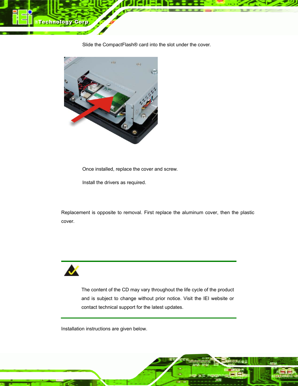 6 reinstalling the covers, 7 software driver installation | IEI Integration AFL-F08A v2.10 User Manual | Page 56 / 143