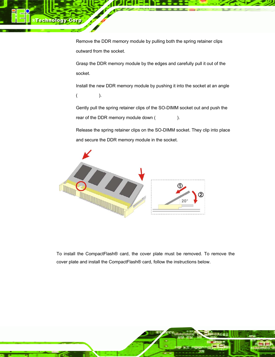 2 cf card replacement, Figure 4-2: ddr so-dimm module installation | IEI Integration AFL-F08A v1.01 User Manual | Page 54 / 142