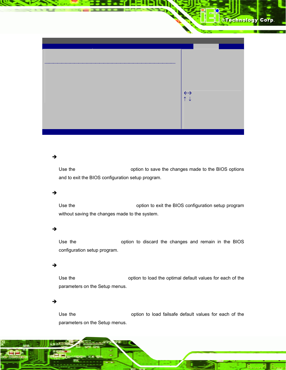Bios menu 25:exit | IEI Integration AFL-F08A v1.01 User Manual | Page 95 / 142