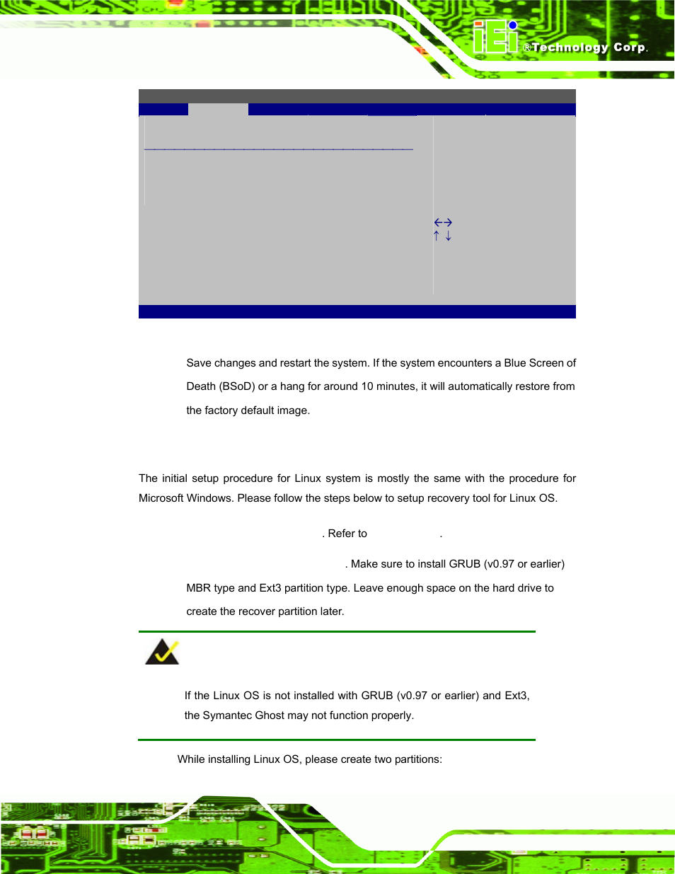 B.4 setup procedure for linux, Etup, Rocedure for | Inux, Bios menu 26: iei feature | IEI Integration AFL-F08A v2.21 User Manual | Page 123 / 158