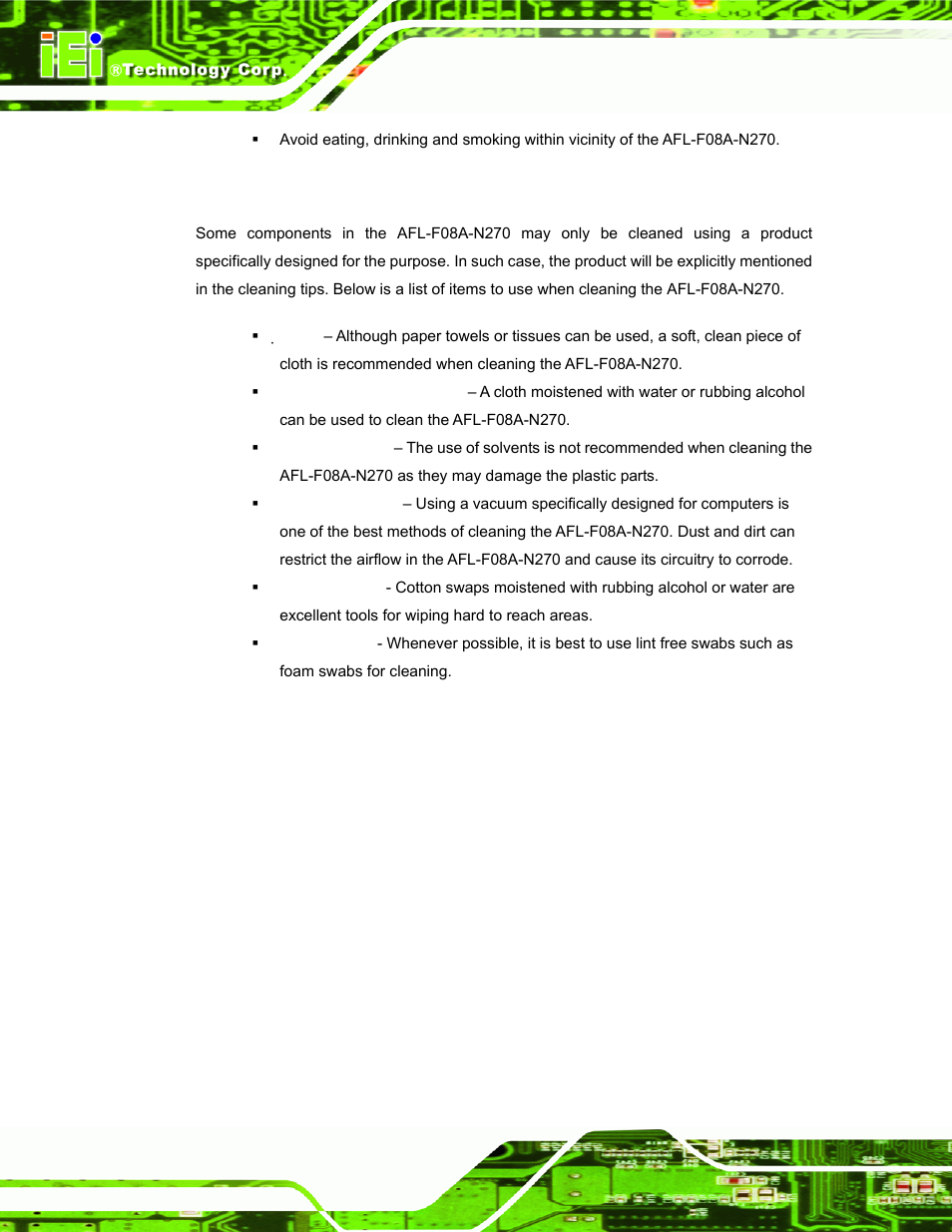 D.2.2 cleaning tools | IEI Integration AFL-F08A v2.21 User Manual | Page 150 / 158