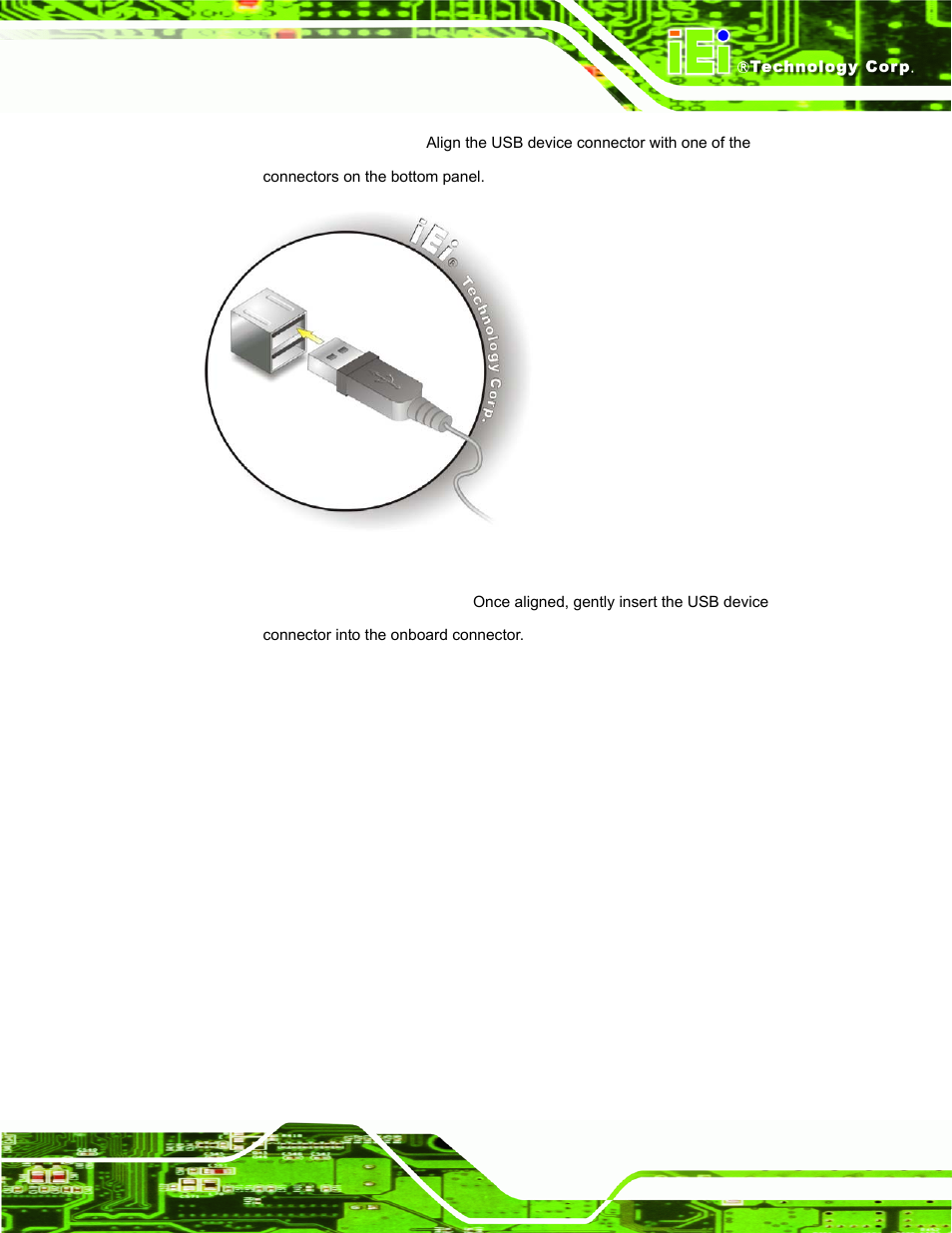 Figure 3-23: usb device connection | IEI Integration AFL-F08A v2.21 User Manual | Page 51 / 158