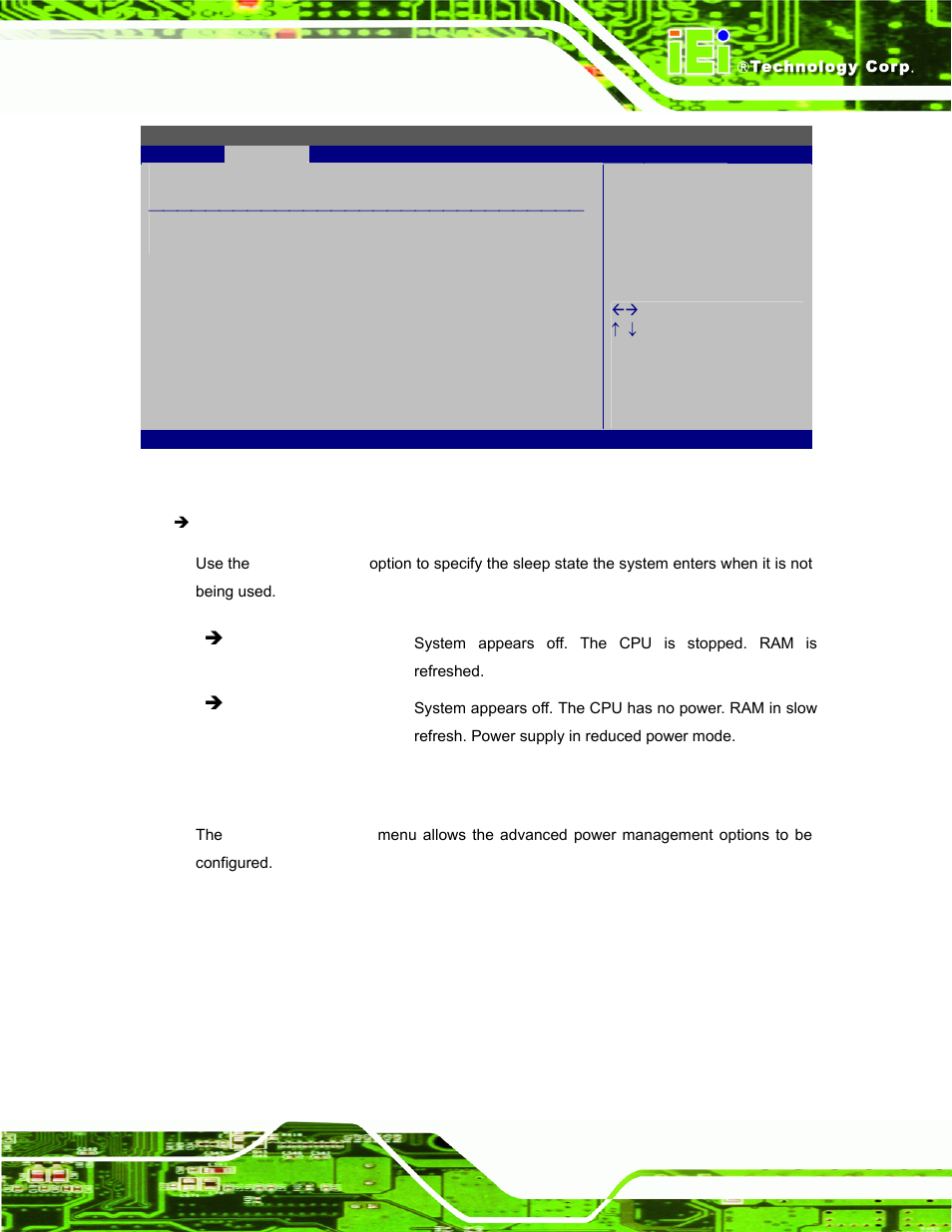2 apm configuration, Bios menu 9: general acpi configuration, Table 3-8 | Com3 rx function | IEI Integration AFL-F08A v2.21 User Manual | Page 75 / 158