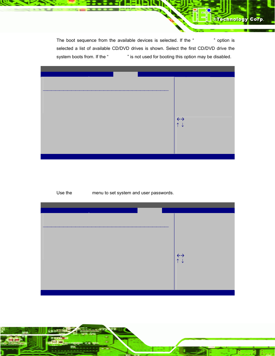 6 security, Ecurity, Bios menu 20: cd/dvd drives | Bios menu 21: security | IEI Integration AFL-F08A v2.21 User Manual | Page 91 / 158