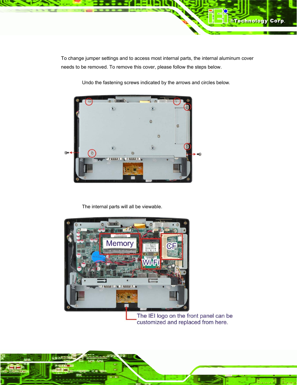 6 internal cover removal | IEI Integration AFL-F08A v2.40 User Manual | Page 34 / 179