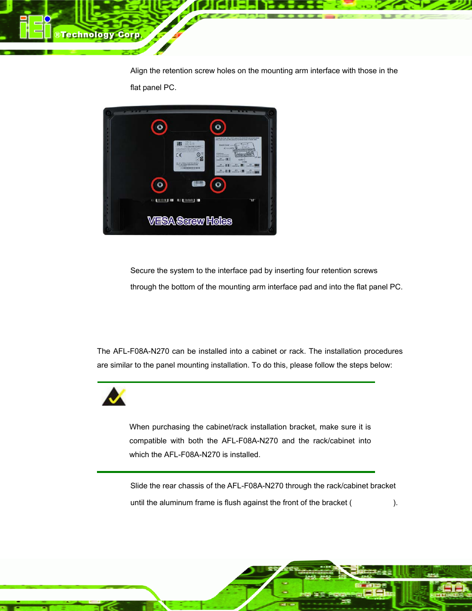 4 cabinet and rack installation | IEI Integration AFL-F08A v2.40 User Manual | Page 49 / 179