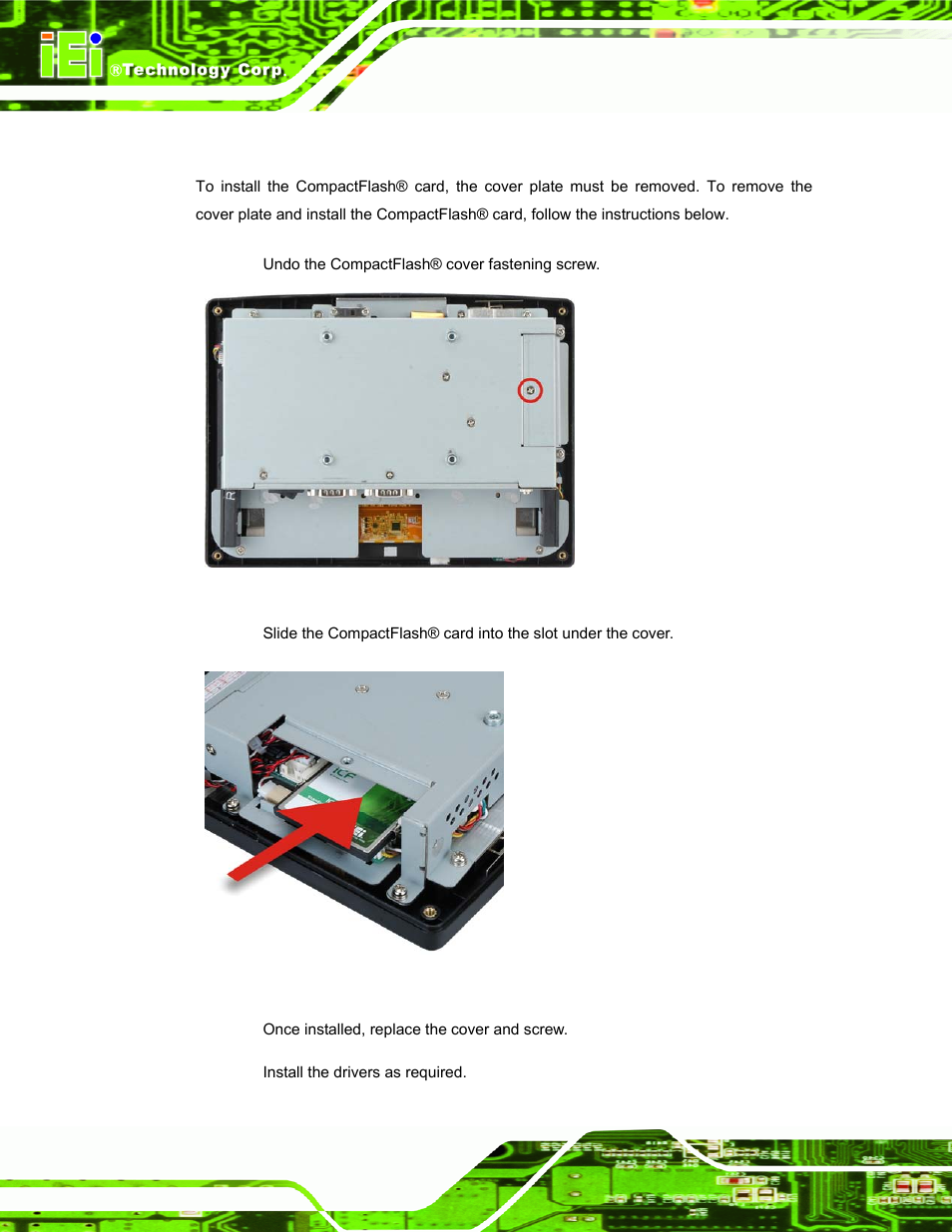 2 cf card replacement | IEI Integration AFL-F08A v2.40 User Manual | Page 61 / 179