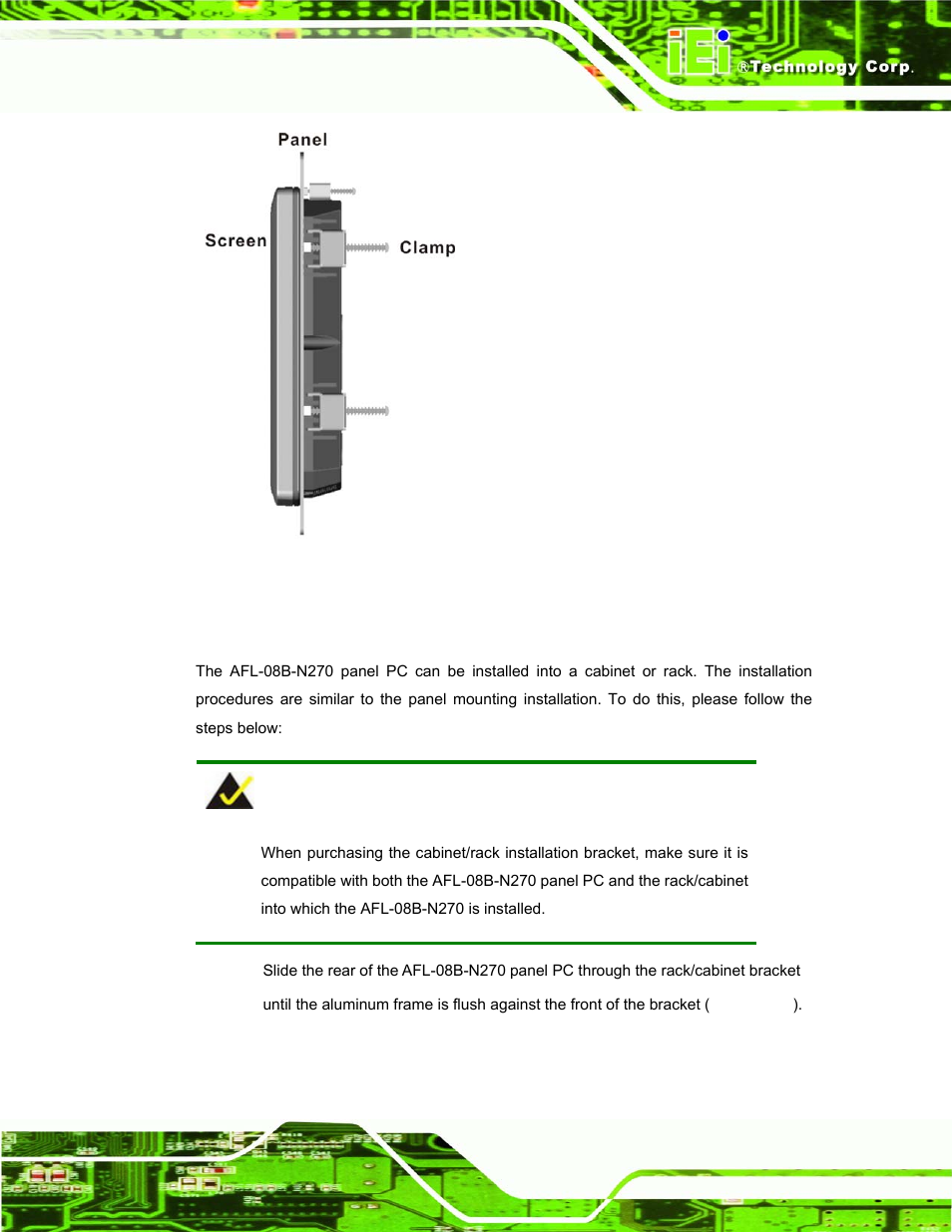 3 cabinet and rack installation | IEI Integration AFL-08B-N270 v1.00 User Manual | Page 41 / 112