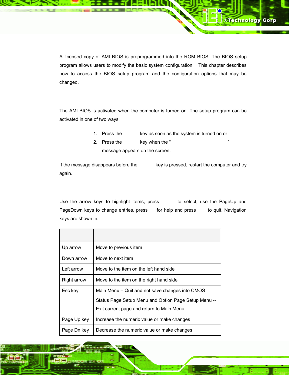 1 introduction, 1 starting setup, 2 using setup | Ntroduction | IEI Integration AFL-08B-N270 v2.20 User Manual | Page 57 / 114