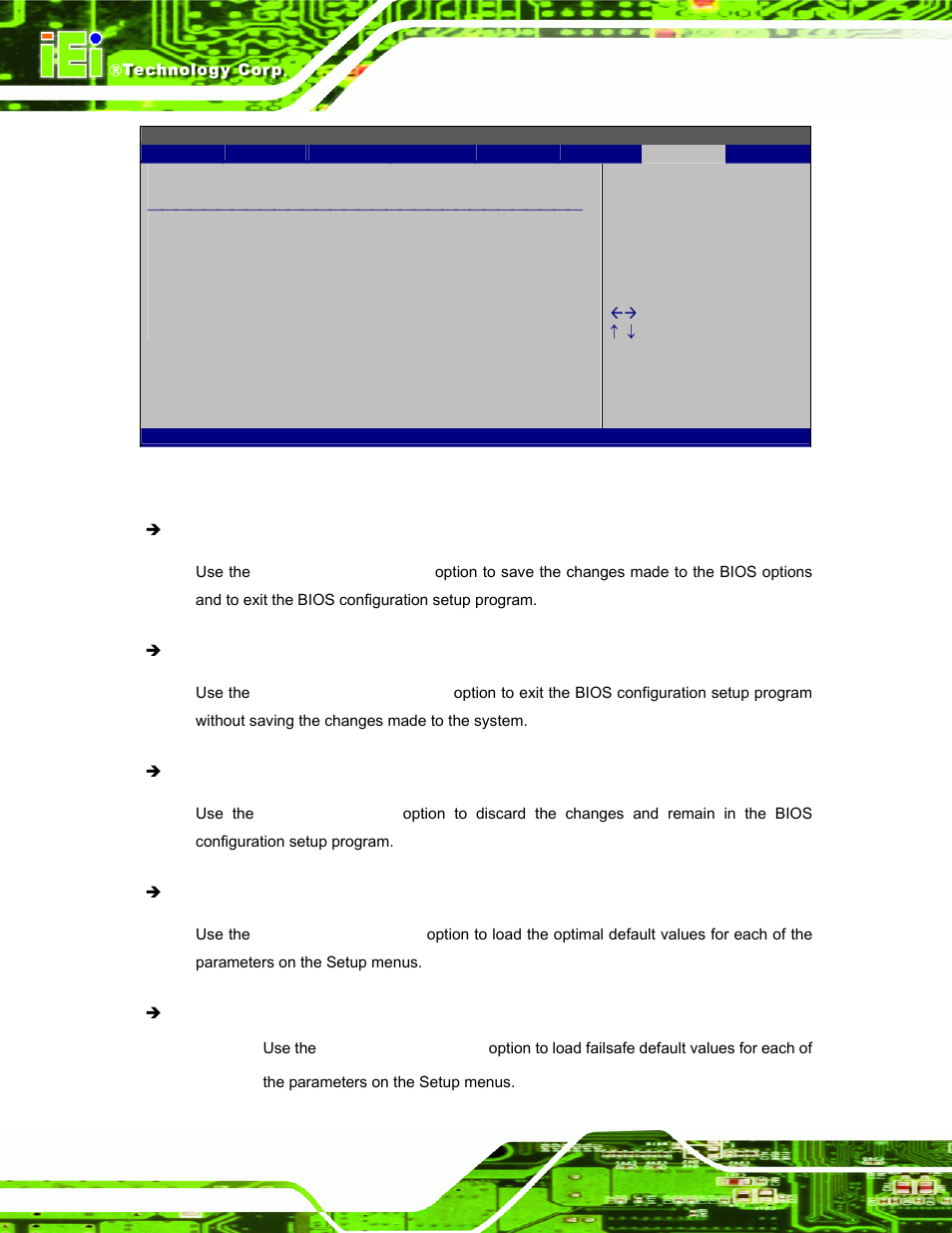 Bios menu 20: exit | IEI Integration AFL-08B-N270 v2.20 User Manual | Page 94 / 114