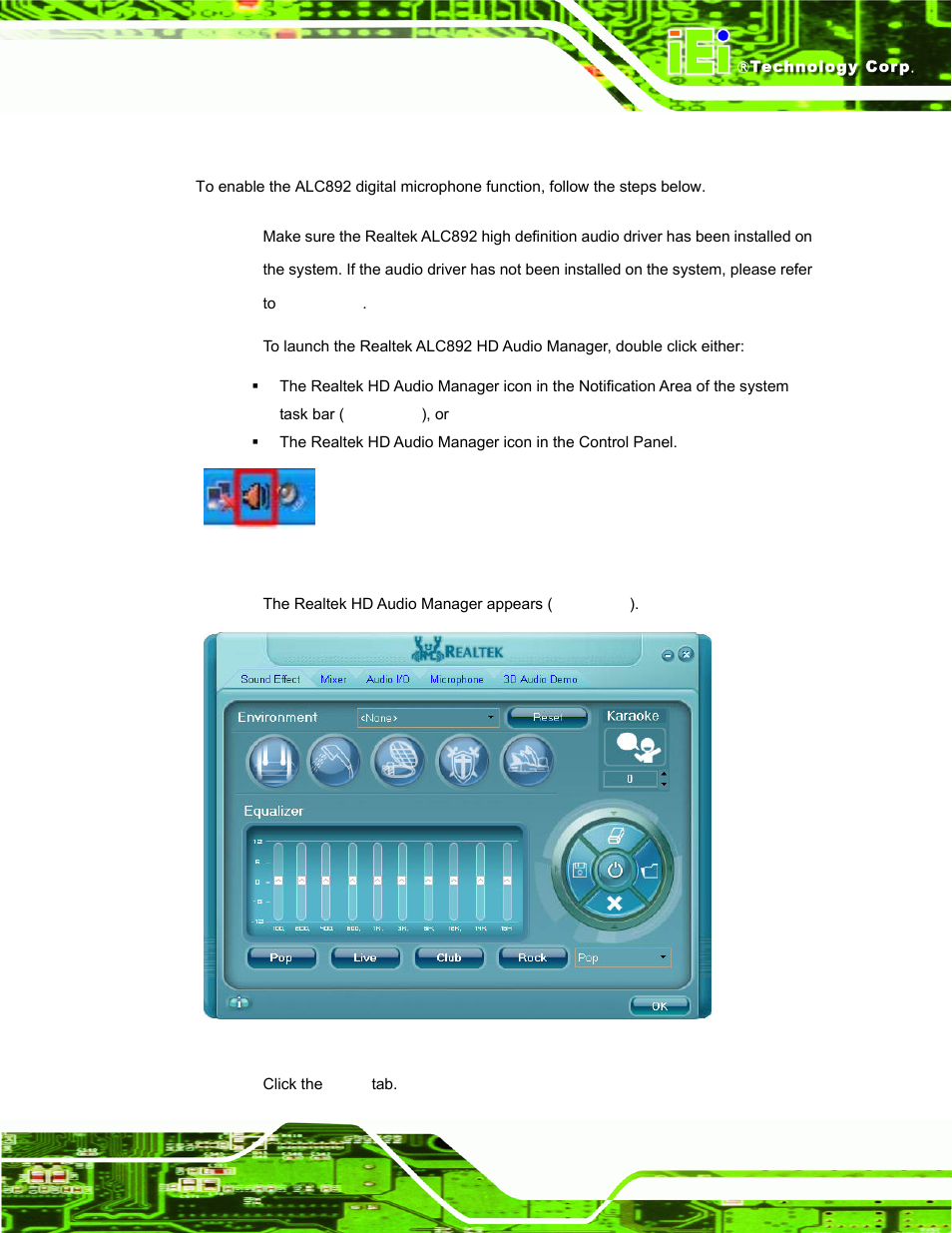C.1 alc892 digital microphone configuration | IEI Integration AFL-08B-N270 v2.30 User Manual | Page 119 / 132