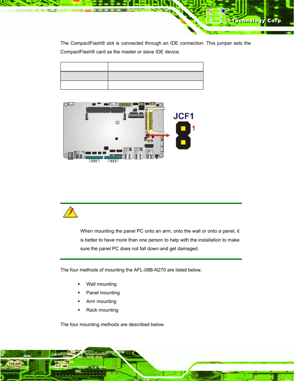 6 mounting the system | IEI Integration AFL-08B-N270 v2.30 User Manual | Page 39 / 132