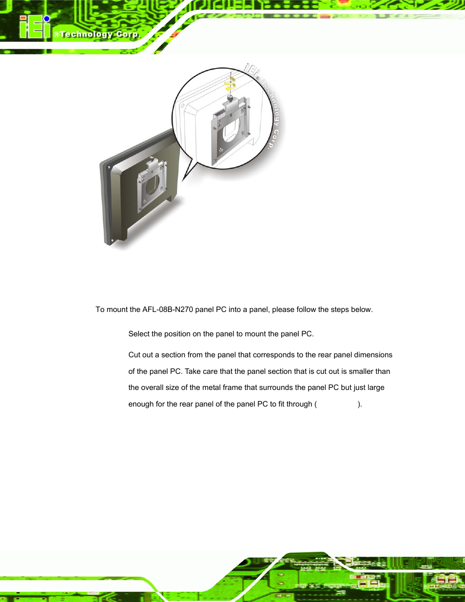2 panel mounting | IEI Integration AFL-08B-N270 v2.30 User Manual | Page 42 / 132