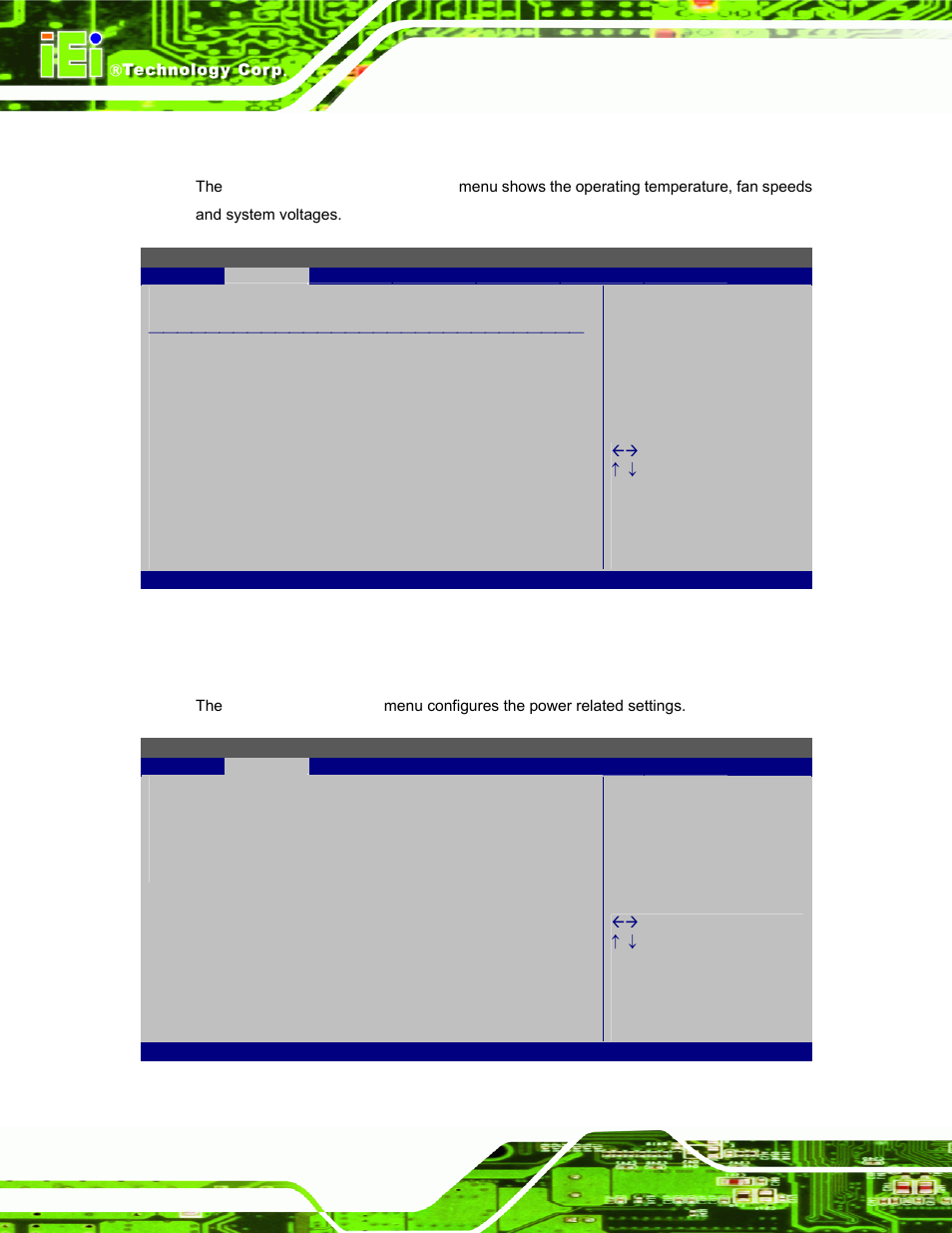 4 hardware health configuration, 5 power configuration | IEI Integration AFL-08B-N270 v2.30 User Manual | Page 72 / 132