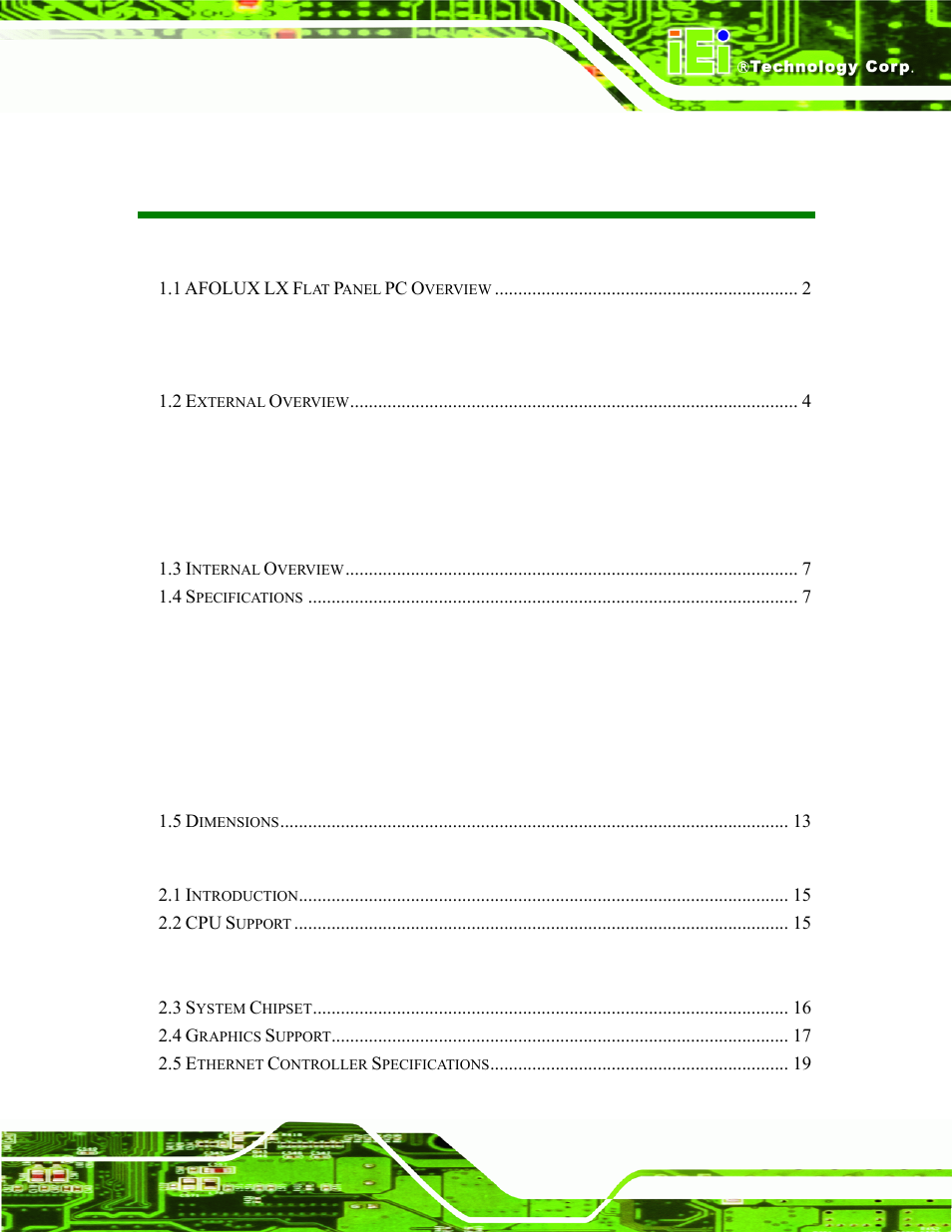IEI Integration AFL-056A-LX v1.02 User Manual | Page 7 / 116