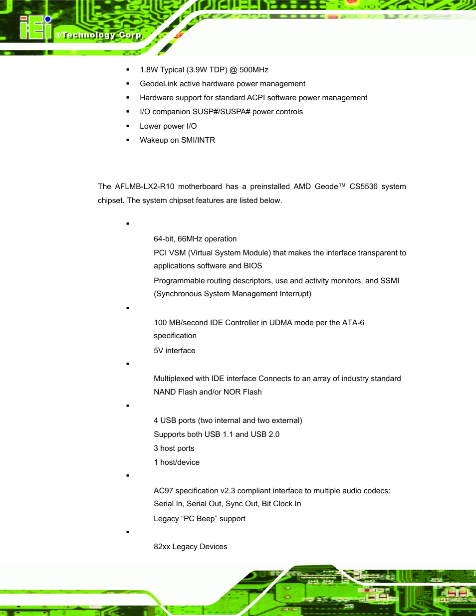 3 system chipset, Ystem, Hipset | IEI Integration AFL-056A-LX v2.10 User Manual | Page 29 / 114