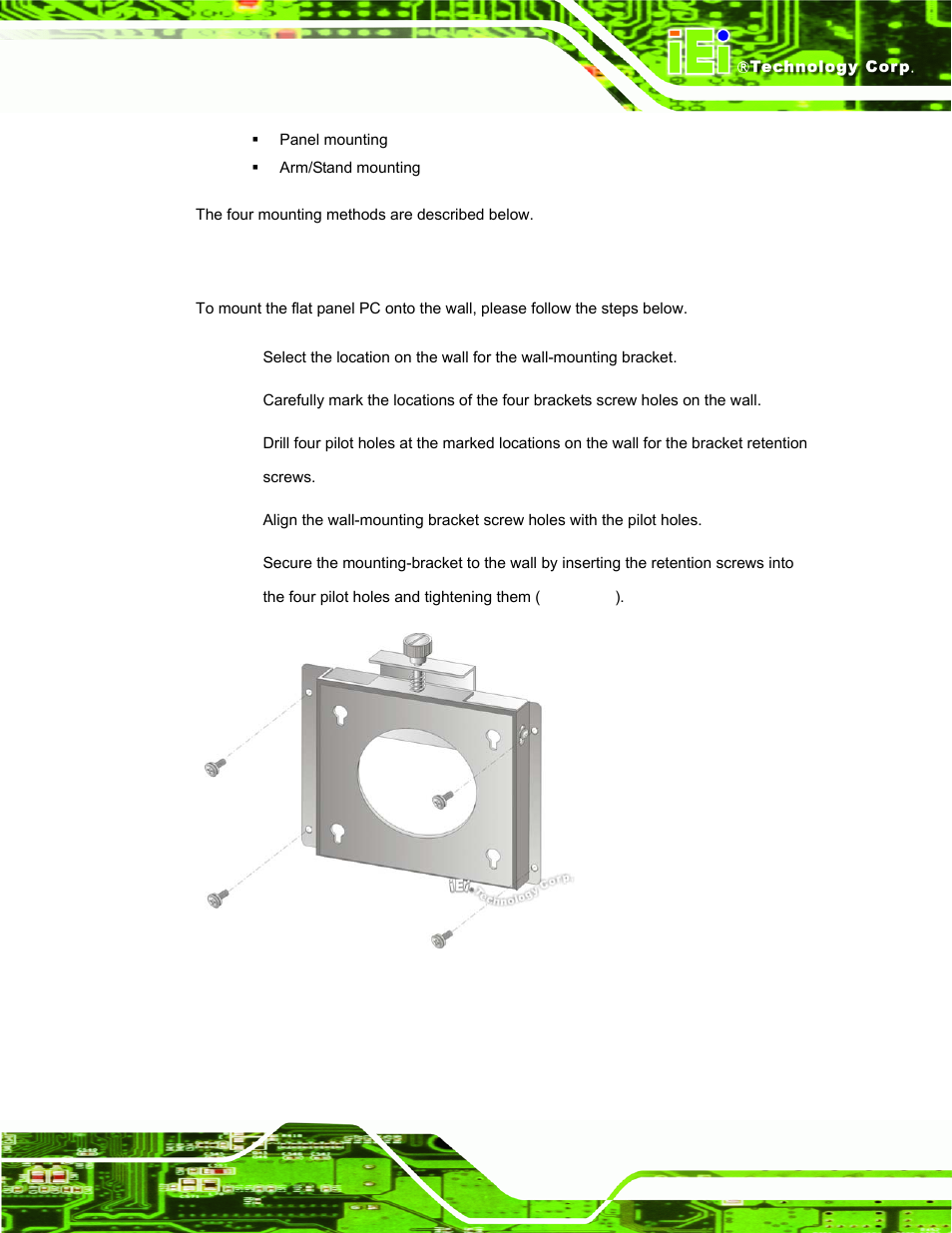 1 wall mounting, Figure 3-4: wall-mounting bracket | IEI Integration AFL-056A-LX v2.10 User Manual | Page 42 / 114